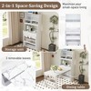 TiramisuBest 110" Foldable Dining Table with Hutch,Multifunctional Cupboard with Storage Shelf and Side Hooks for Small Places,Apartment - 4 of 4