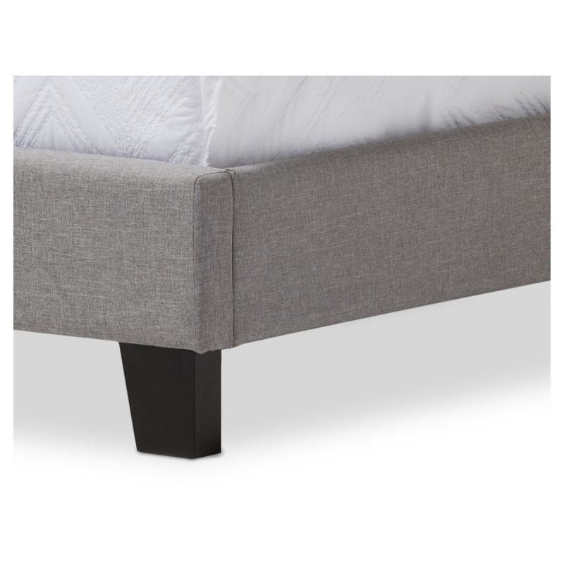 Twin Benjamin Modern and Contemporary Linen Upholstered Arched Platform Bed with Nailhead - Baxton Studio, 5 of 7