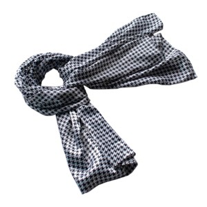 Slickblue Black & White Plover Design Silk Scarf – Fashionable, Lightweight, Soft Women's Shawl – Two Sizes - 1 of 4