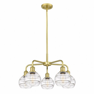 Rochester - 5 Light Stem Hung Chandelier In Industrial Style-13.38 Inches Tall and 23.88 Inches Wide