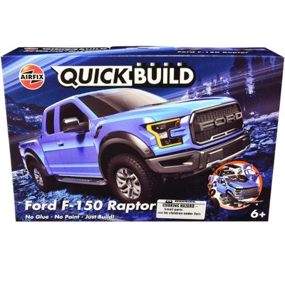Skill 1 Model Kit Ford F-150 Raptor Blue Snap Together by Airfix Quickbuild