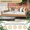 Gulches Patio Swings: Twin Size Hanging Bed with 16.4ft Ropes, Natural/Brown/Black/White Finish - 4 of 4