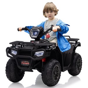 12V Kids Ride on ATV for Toddlers,High/Low Variable Speed Ride on Electric Vehicle,w/Led Lights,Music - 1 of 4