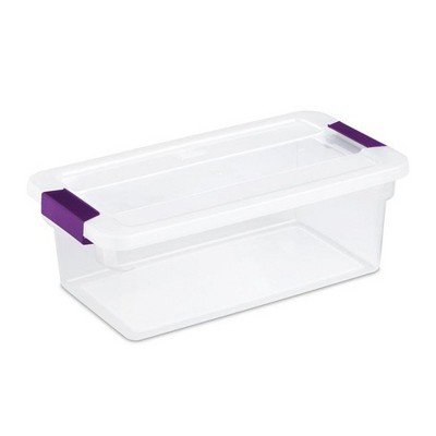 Sterilite 6 Quart Plastic ClearView Latch Box Storage Container