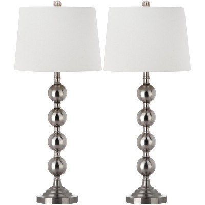 Stacked Gazing Ball Table Lamp (Set of 2) - Nickel - Safavieh