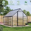 8x12ft Aluminum Greenhouse Kit with Polycarbonate Panels - Quick Setup, Adjustable Roof Vent & Weather-Resistant Design - 2 of 4
