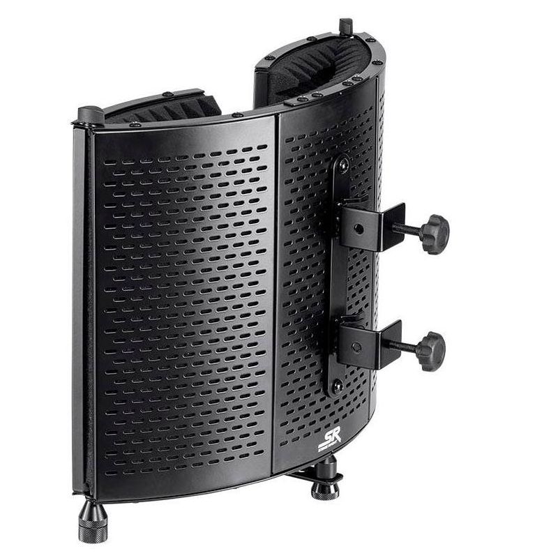 Monoprice Microphone Isolation Shield - Black - Foldable with 3/8in Mic Threaded Mount, High Density Absorbing Foam Front and Vented Metal Back Plate, 4 of 9