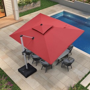 PURPLE LEAF 9' X 12' Patio Umbrella Outdoor Rectangle Umbrella Silvery Cantilever Outdoor Umbrella for Garden Deck Pool Patio - 1 of 4