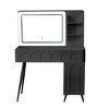 Gulches Modern Black Makeup Vanity Desk - Lights & Mirror, 4 Drawers, Stool Included, 3-Color Dimmable, Space-Saving for Bedroom - 4 of 4