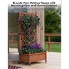Freestanding Wood Planter Box with Trellis and Wheels, Raised Garden Bed for Outdoor Plants & Flowers, Garden Planter Box with Drainage Holes, 1PCS - 4 of 4
