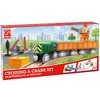Hape: Crossing & Crane Set - 32pc Wooden Train Cargo Railroad Yard,Ages 3+ - 2 of 4