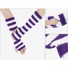 INSPIRE CHIC Women's Elastic Knit Winter Half Finger Thumb Hole Y2K Sleeves Gloves for Christmas Windproof 1 Pair - 3 of 4