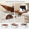 QingMoon Lift-Top Coffee Table, Square Wood Center Table, Farmhouse Tea Table with Power Outlets and Storage for Living Room, Dens and Office - 3 of 4