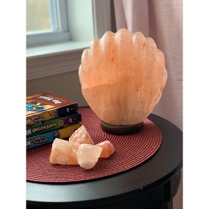 Sea Shell Salt Lamp Pink - Q&A Himalayan Salt: Traditional Modern Decor, Electric Powered, Includes Bulb - 1 of 4