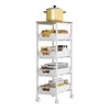 5 Tier Kitchen Rolling Carts with Wheels, Metal Slim Storage Utility Cart Mobile Shelving Unit - 2 of 3