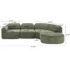 Christopher Knight Home Jace 111" Modern 4-Seater Upholstered Curved Sectional Sofa - 3 of 4