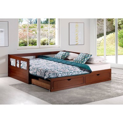 Extendable Twin to King Daybed with Trundle and 2 Storage Drawers | Costway