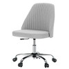 FONTOI Task and Office Chairs, Office Chair with Cross-Leg and Adjustable Height, Armless Swivel for Home Office, Gray, 20.4"*22.8"*29.3" - 2 of 4