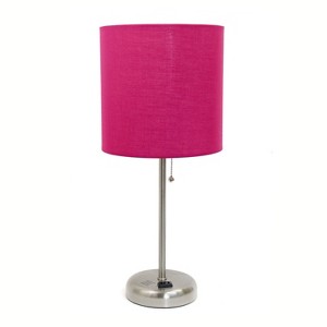 Creekwood Home Contemporary Bedside Table Lamp with Power Outlet - 1 of 4