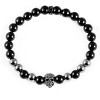 Crucible Men's Polished Skull and Black Onyx Stone Bead Stretch Bracelet (8mm) - 2 of 4