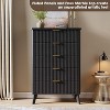 Fluted Dresser for Bedroom with 5 Deep Drawers, 47.2 in Tall Chest of Drawers, Curved Profile Design, Modern Wooden Dresser, for Living Room - 4 of 4