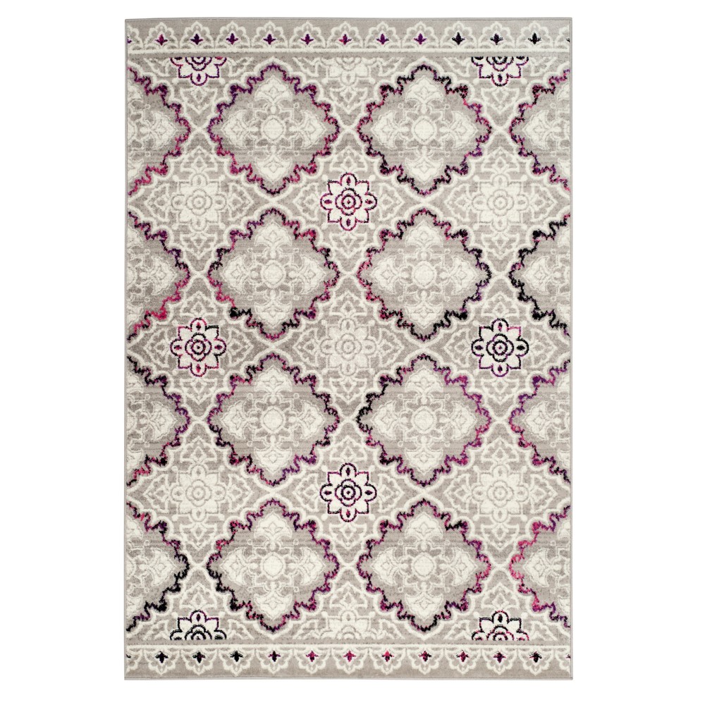 Gray Pink Medallion Loomed Area Rug 9X12 Safavieh For Sale