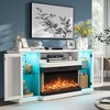 Glass Door TV Stand for TVs up to 73" with 36" Electric Fireplace Included - 4 of 4