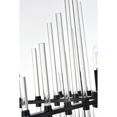 Sienna Black and Clear Crystal 6-Light Modern Pendant