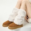 Anna-Kaci Plush Faux Fur Leg Warmers with Soft Textured Design and Cozy Stretch Fit for Layering Over Boots and Winter Outfits - 2 of 4