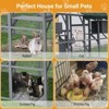 coucheta Large 3-Tier Outdoor Catio, Small Animal Enclosure with 2 Lockable Cat Doors and a Walk in Door, Large Cat House with Half Waterproof Cover - 3 of 4