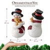 Enchanting Snowman and Fawn Home Holiday Decoration, 8" Tall Winter Woodland Deer Figurine| OrnamentallyYou - 3 of 4