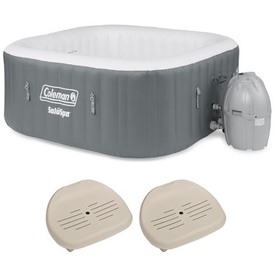  Coleman SaluSpa 4 Person Inflatable Outdoor Hot Tub & 2 Intex Inflatable Seats 