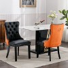 CAVINAS Dining Chairs with PU & Velvet Upholstered Backrest, Nailhead Trim & Triple Elastic Seat Cushion, Set of 2 - 4 of 4