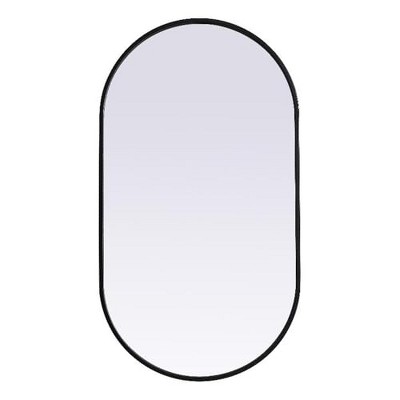 Elegant Lighting Metal Frame Oval Mirror 20x36 Inch in Black