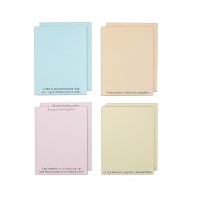 Paper Junkie 8 Pack Funny Quotes Notepads, 4 Pastel Color (4.25 x 5.5 In)