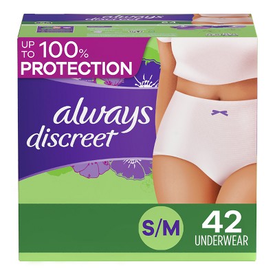 Always Discreet Adult Postpartum Incontinence Underwear for Women - Maximum Protection - S/M - 42ct