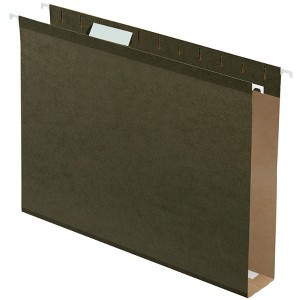 Pendaflex Extra Capacity Reinforced Hanging File Folder, 1/5 Cut Tabs, Letter Size, 2 Inch Expansion, Green, Pack of 25 - 1 of 1
