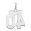 Black Bow Jewelry 14k White Gold, Jersey Collection, Small Number 40 Pendant - 3 of 4