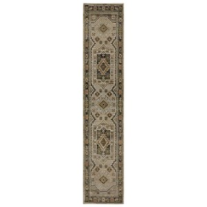 Oriental Weavers Andorra 2442D Grey/ Green Indoor Area Rug - 2'6" x 12' - 1 of 4