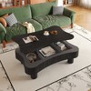LIVAREEmlen Lift Top Coffee Table for Living Room 42" with Fluted Panel Hidden Storage, Silent Hydraulic Lift, Curved Safety Corners, Black - 4 of 4