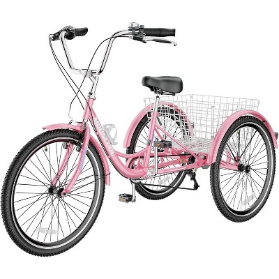 Docerd Adult Tricycles 3 Wheel 7 Speed Trikes, 24 inch Adult Trikes 3 Wheeled Bike with Basket for Seniors, Women, Men