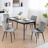DYHOME Mid-century Modern Dining Chairs, Velvet Upholstered Metal Side Chair, Set of 4 - 2 of 4