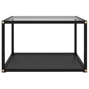 vidaXL Coffee Table - Modern, Durable Tempered Glass and Powder-Coated Steel, Transparent and Black, 23.6"x23.6"x13.8" - 1 of 4