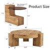 Modern Coffee Tables Set of 2, Coffee Table with Detachable Nightstand, Accent Center Table with Glass Top Side Table for Bedroom Office - 4 of 4