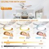 42" Bedroom Ceiling Fans with Lights and Remote Indoor/Outdoor Ceiling Fan with Quiet & Strong Motor 6 Speed Modern White Ceiling Light Fixture - 2 of 4