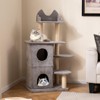 Costway 48.5 inch Cat Tree for Indoor Cat with 2-story Condo, 3 Hideaway Caves, Plush Perch - 2 of 4