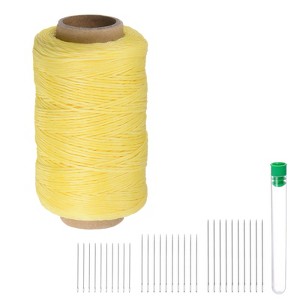 Unique Bargains Wear-Resistant Polyester Embroidery Waxed Thread with Needles - 1 of 4
