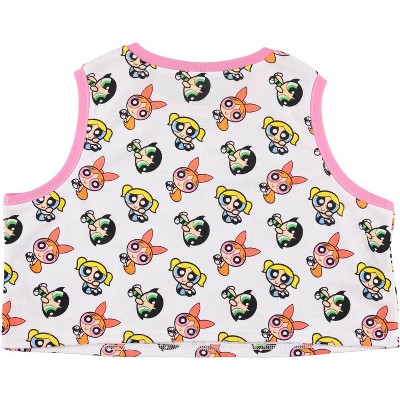 The Powerpuff Girls Ladies Powerpuff Girls Classic Shirt - Powerpuff Mesh Tank Top - Blossom Bubble and Buttercup Tank (White Pink, Large) — фото 2