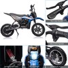 Black 36V Electric Dirt Bike For Kids With 500W Brushed Motor Full Metal Suspension Pneumatic Tires Led Headlights Adjustable Speed Disc Brakes Leath - 2 of 4