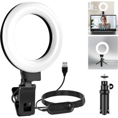 MaseiKar Basic 5" Ring Light for Video Conference Lighting, Clip on Light Kit with Desk Tripod for Monitor Laptop Computer Zoom Call Live Streaming